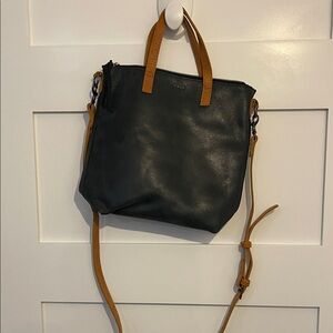 Able Black and Tan Crossbody Bag